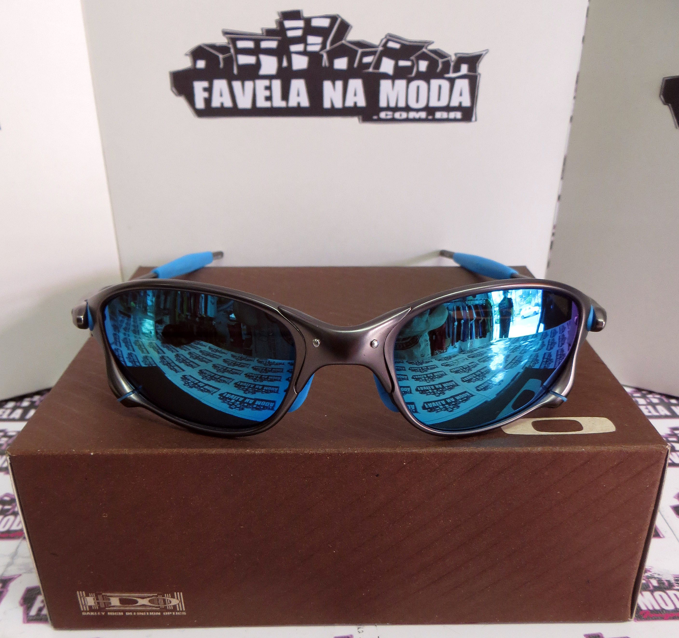 Óculos Oakley Double xx - X-Metal / Clear Azul / Borrachinhas Azul - Favela  na Moda Imports