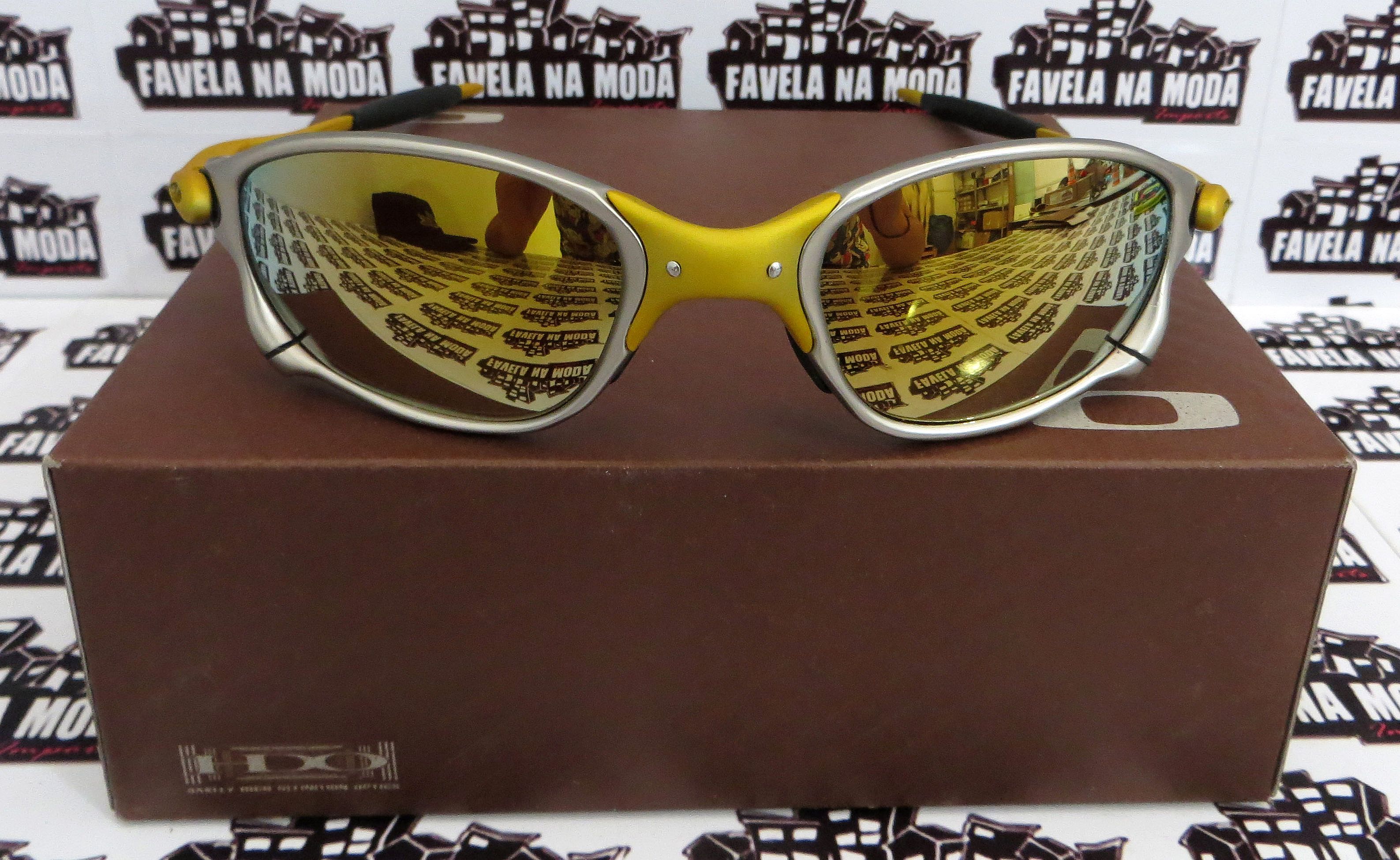 Óculos Oakley Double xx - 24k / Gold / Borrachas Pretas - Favela