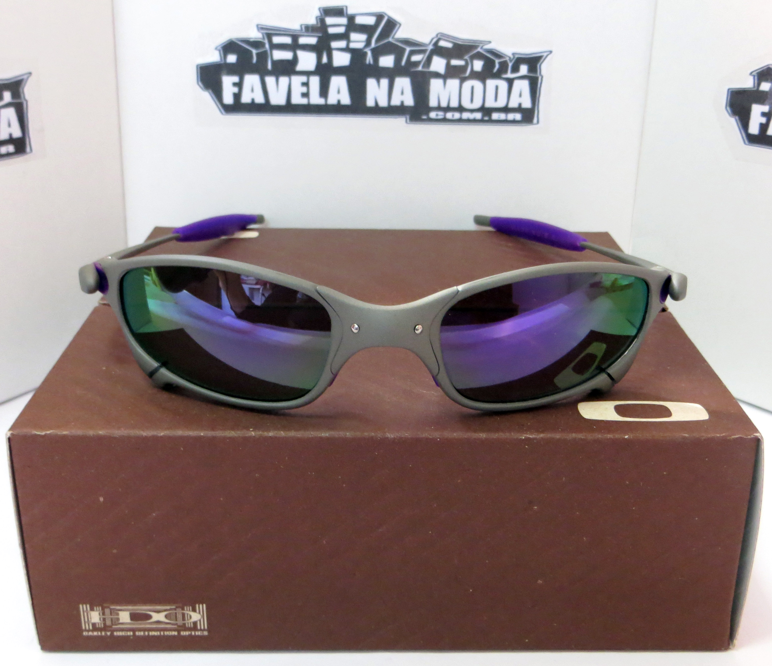 Óculos Oakley Juliet - X-Metal / Violet / Borrachas Roxas - Favela na Moda  Imports